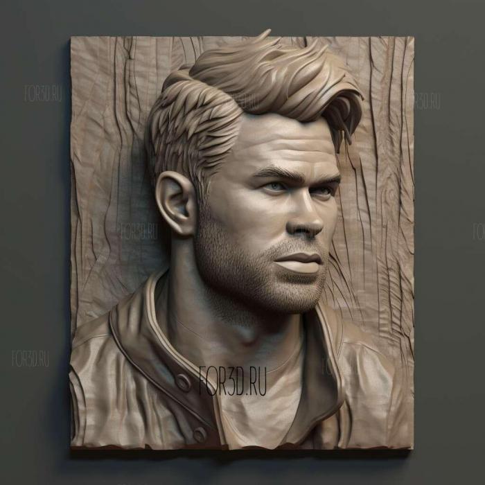 Chris Hemsworth 2 stl model for CNC